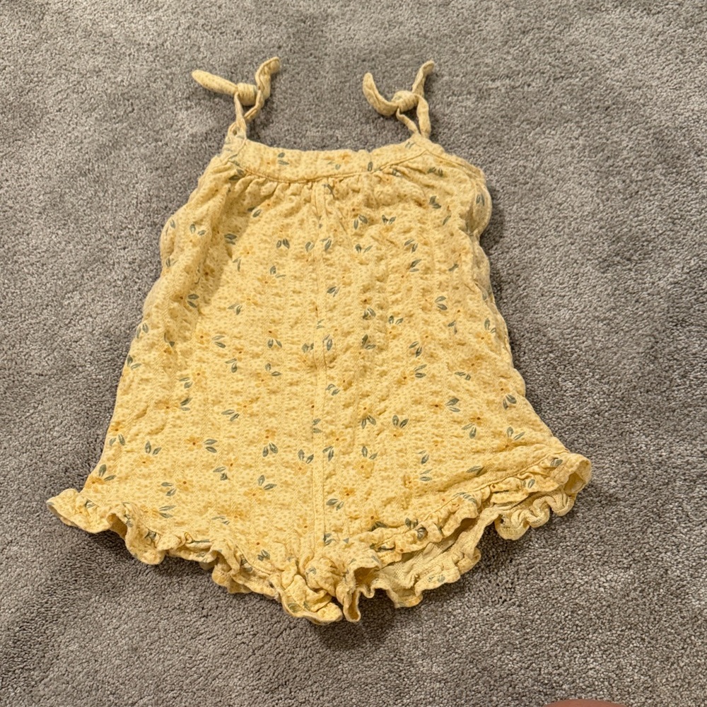 Yellow Floral Kids One Piece